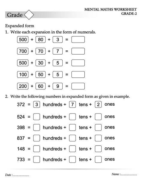 Expanded Form Math Worksheets Grade 2 504238 Expanded Form Math, Numbers In Expanded Form, Expanded Form Worksheets, Third Grade Worksheets, Mental Maths Worksheets, Place Value Worksheets, Math Addition Worksheets, 3rd Grade Math Worksheets, Expanded Form