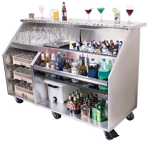 Mobile Cocktail Bars. #speedrail #bartenderstyle #americanbartender #cocktailcatering #cocktailservice #catering #barmeister… Bar Set Up Ideas, Cocktail Station Bar, Cocktail Bar Set, Cocktail Bar Design, Party Rental Ideas, Cocktail Bar Cart, Mobile Bar Cart, Mocktail Bar, Mobile Cocktail Bar