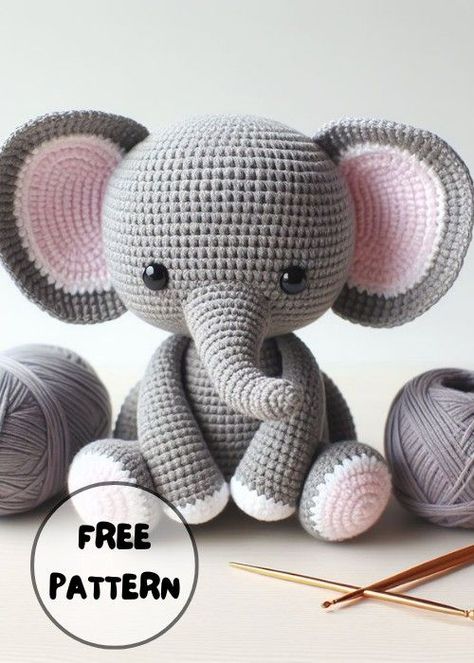 Free Crochet Elephant Amigurumi Pattern Crochet Lovey Animals Free Patterns, How To Crochet Elephant, Crochet Stuffed Toys Patterns Free, Easy Crochet Elephant Pattern Free, Knitted Elephant Pattern Free, How To Crochet An Elephant, Elephant Lovey Crochet Free Pattern, Elephant Free Crochet Pattern, Crochet Baby Toys Free Pattern