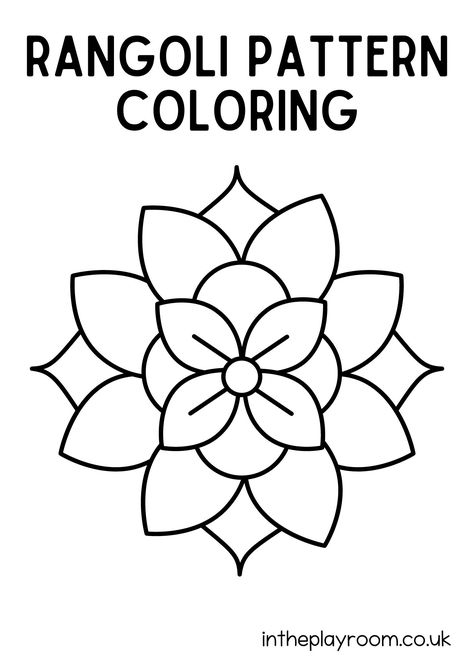 Diwali Rangoli Pattern Coloring Pages - In The Playroom Rangoli Printable, Rangoli Template, Diwali Colours, Happy Diwali Rangoli, Free Mosaic Patterns, Diwali Activities, Designs Rangoli, Rangoli Colours, Rangoli Patterns