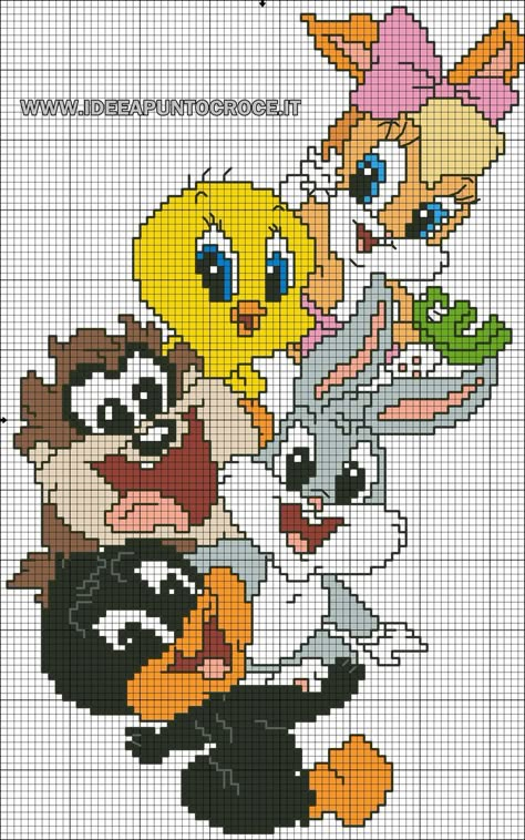 Baby Looney Tunes, Disney Cross Stitch Patterns, Crochet Disney, Cross Stitch Love, Pola Kristik, Disney Cross Stitch, Baby Cross, Cute Cross Stitch, Cross Stitch Baby