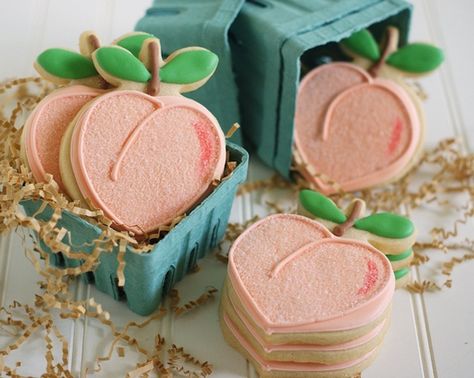 Decorated Sugar Cookies | that they are a peach by placing your decorated peach sugar cookies ... Peach Cookies, Youre A Peach, Peach Party, Sugar Cookie Royal Icing, Baking Blog, Creative Cookies, Beautiful Cookies, Best Cookie Recipes, Sweet Peach