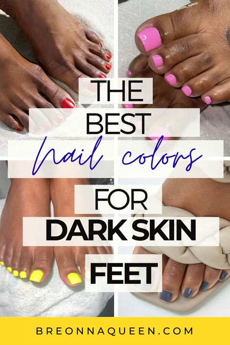 A life of luxury awaits us at The Best Nail Polish Colors For Dark Skin Feet! Get your hands and feet ready to turn heads with our variety of beautiful nail polish shades to suit every taste! Enjoy the confidence and comfort of knowing your nails look stunning, no matter what the occasion! Cherry Red Nails On Brown Skin, Red Toe Nails Black Women, Pedicure Ideas For Black Women, Summer Purple Nail Ideas, Orange Toes Black Women, Orange Toes Nails, Pedicure Ideas Black Women, Dark Red Toe Nails, Soft Color Nails