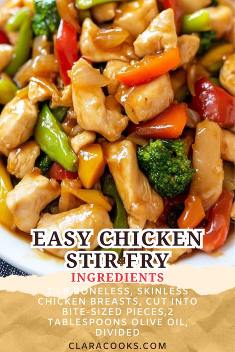 Easy Chicken Stir Fry Recipe - Quick and Healthy Dinner Chicken And Veg Stir Fry Recipes, Quick Chicken Stir Fry Recipe, Simple Stir Fry Sauce Recipe, Instant Pot Chicken Stir Fry Recipes, Chicken Stir Fry With Vegetables Recipe, Quick Stir Fry Sauce, Chicken Stirfry Recipes Stir Fry Sauce, Chicken Broccoli Stir Fry Recipes, Stirfry Sauces For Chicken