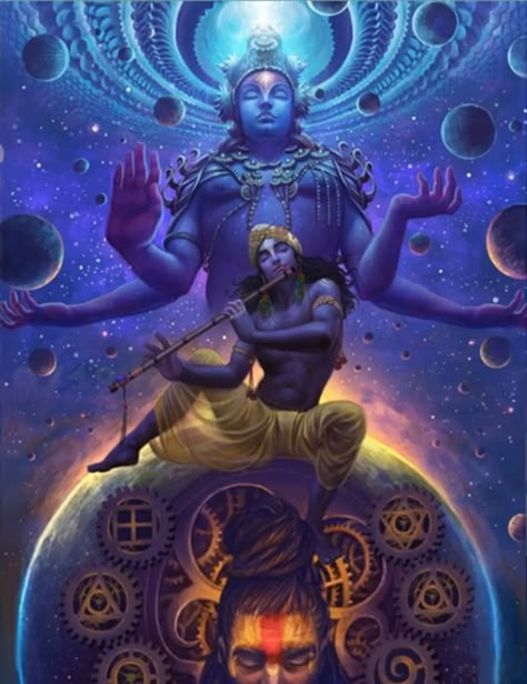 Cosmic Krishna, Wallpaper Krishna, Krishna Wallpapers, Space Wallpaper, Lord Krishna Hd Wallpaper, Lord Vishnu Wallpapers, Hinduism Art, Vedic Art, Shiva Lord Wallpapers