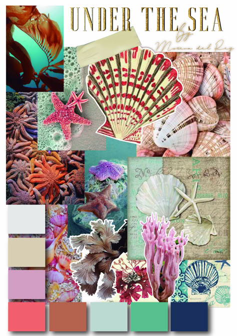 Coral Mood Board, Underwater Moodboard, Inspiration Board Fashion, Fashion Design Inspiration Board, Mood Board Fashion Inspiration, Fashion Sketchbook Inspiration, Fashion Portfolio Layout, Textiles Sketchbook, 포트폴리오 레이아웃