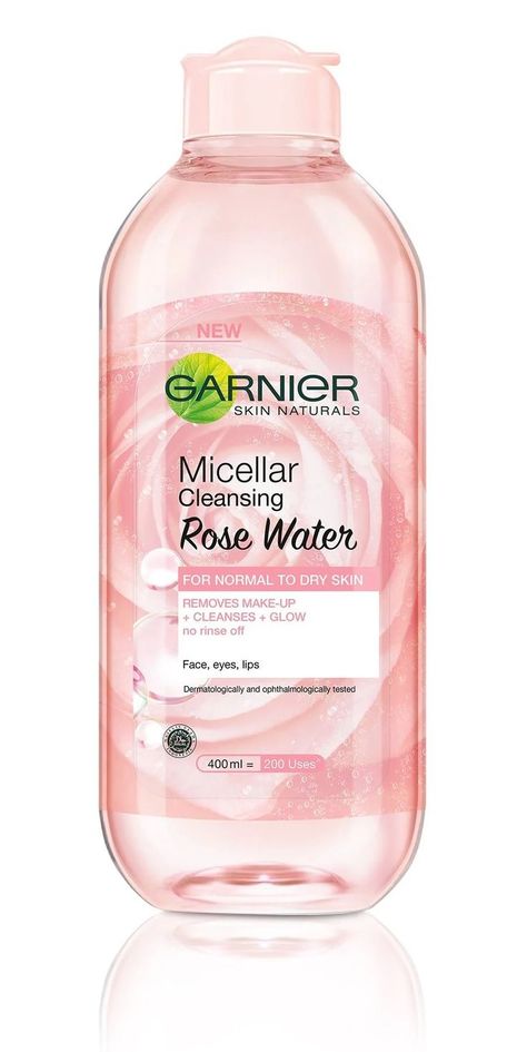 Garnier Skinactive Micellar Rose Water Cleanse & Glow For Sensitive Skin 400ml Garnier Skin Care, Garnier Micellar Water, Cerave Skincare, Rose Skincare, Garnier Skinactive, Garnier Micellar, Cleansing Water, Micellar Cleansing Water, Perfect Skin Care Routine