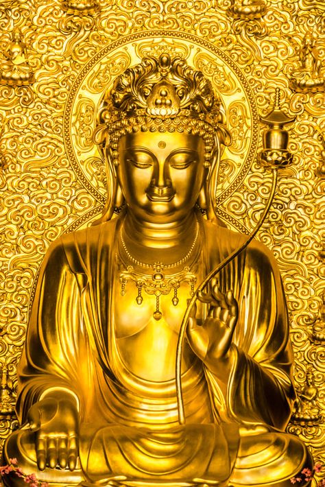 Sree Buddha Wallpaper Hd, Goutam Budha Hd Photo Wallpaper, Goutam Buddha Hd Wallpaper, Buddha Real Photo, Arte Yoga, Thai Buddha Statue, Buddha Temple, Buddha Art Painting, Gold Money