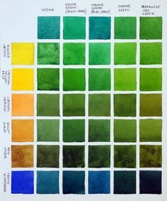 How to mix greens using watercolors - Painting With Watercolors Mixing Greens In Watercolor, Painting With Watercolors, Mint Water, Watercolor Mixing, How To Mix, How To Give, Green Watercolor, Mixed Greens, Painting Watercolor