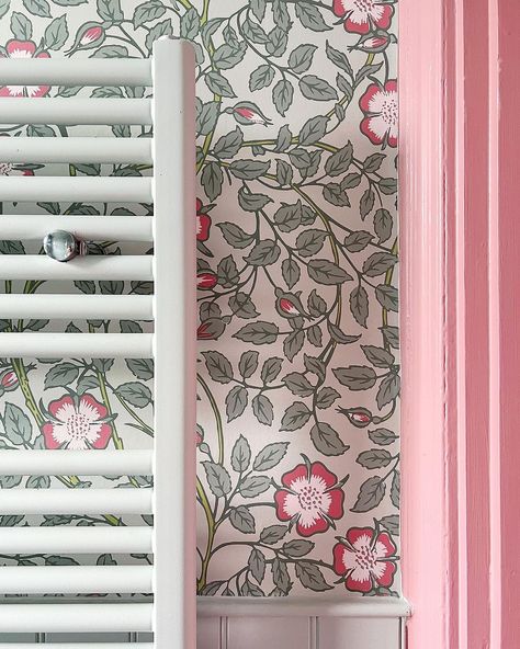 The Little Greene Paint Co - Briar Rose Wallpaper Briar Rose Wallpaper, Little Greene Paint, Briar Rose, Marine Blue, Little Greene, Rose Wallpaper, Blue Wallpaper, Guest Room, Paint