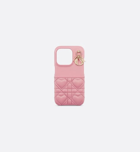 Lady Dior Cover for iPhone 15 Pro Melocoton Pink Cannage Lambskin with Heart Motif | DIOR Pink Lady Dior, Dior Phone Case, Lady Dior Heart Motif, Pink Prada Phone Case, Pink Dior Phone Case, Pink Louis Vuitton Phone Case, Luxury Iphone Cases, Dior And I, Christian Dior Fashion