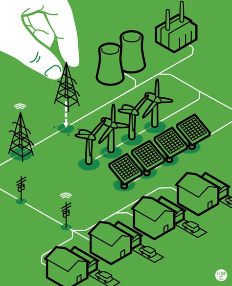 Smart Grid - Infrastructure | Flickr - Photo Sharing! Green Symbolism, Idle Game, Genius Loci, Green Tech, Explainer Video, Isometric Illustration, Energy Projects, Green City, Wind Energy