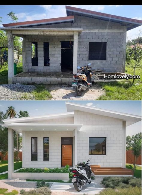 Cinderblock House, Dream Modern House, Concrete Block House, Simple Home Design, Block House, Simple House Design, Concrete Block, Building A Home, Simple Home