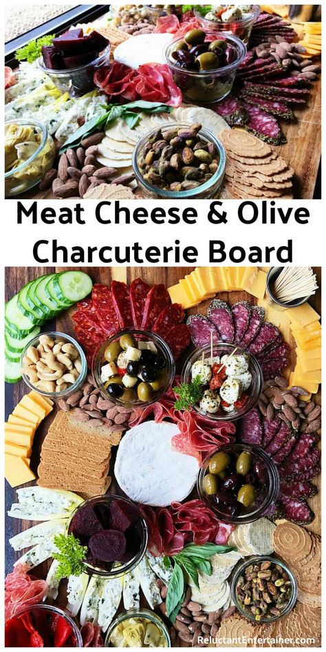 Meat Cheese And Nut Board, Olive Charcuterie Board, Snack Boards, Charcuterie Board Meats, Graduation Food, Catering Food Displays, Food Boards, Charcuterie Plate, Grazing Board