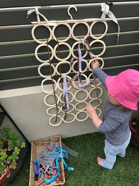 How to overcome challenges when designing outdoor play spaces Outdoor Play Wall, Outdoor Early Years Ideas, Curiosity Approach Outdoor Area, Outdoor Learning Eyfs, Loose Parts Play Outdoor, Outdoor Loose Parts, Toddler Outdoor Play, Floral Wallpaper Vintage, Eyfs Outdoor Area