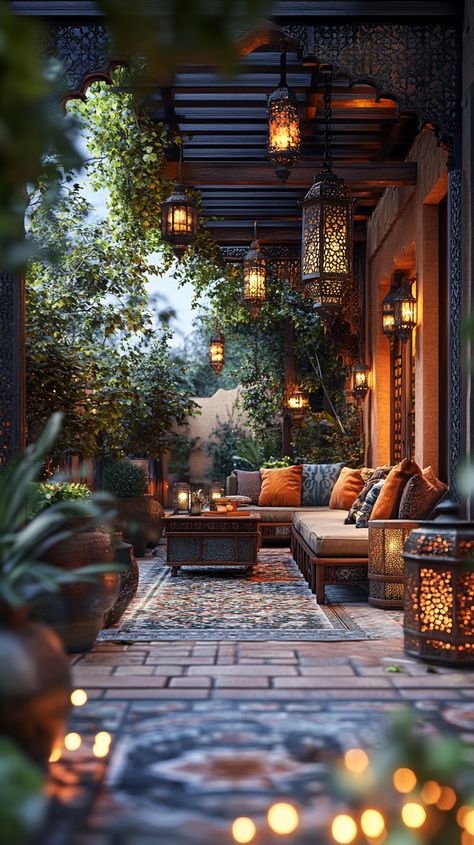 Как создать moroccan inspired patio в своем доме: вдохновляющие примеры, тренды, цветовые решения и функциональные идеи. Patio, Interior Design, Design, Patios