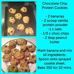 Style Blog2 Herbalife Cookies, Chocolate Chip Protein Cookies, Cookies Banana, Cookies Banane, Oats Chocolate, Arbonne Recipes, Herbalife Shake Recipes, Protein Baking, Herbalife Recipes