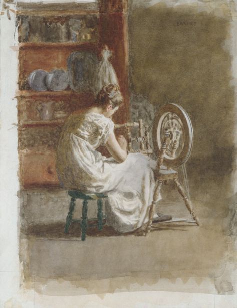 Today, closing out our #ColonialCouture roundtable, Zara Anishanslin sketches new connections between the revolutionary age of homespun and the modern age of protest. Thomas Eakins, American Realism, Baby Cradle, Philadelphia Pennsylvania, A4 Poster, Oil Painting Reproductions, Spinning Wheel, Painting Reproductions, Vintage Artwork