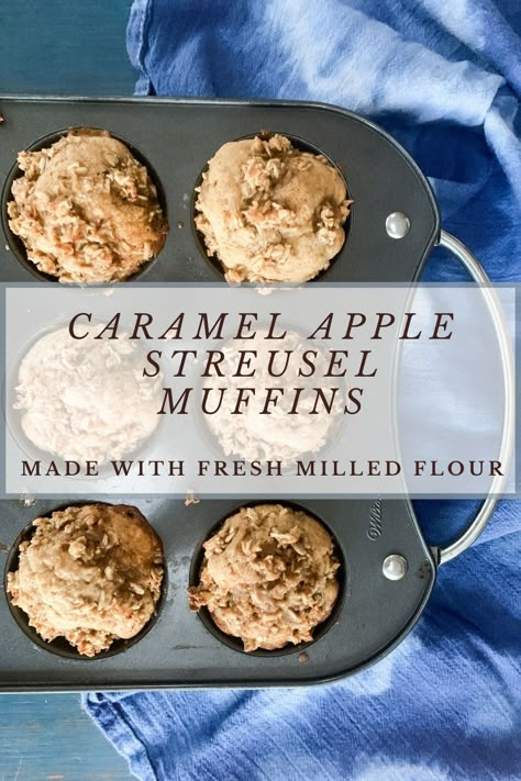 Apple Streusel Muffins, Fresh Milled Flour, Recipe Using Apples, Applesauce Muffins, Apple Streusel, Wheat Recipes, Apple Cinnamon Muffins, Streusel Muffins, Bread Maker Recipes