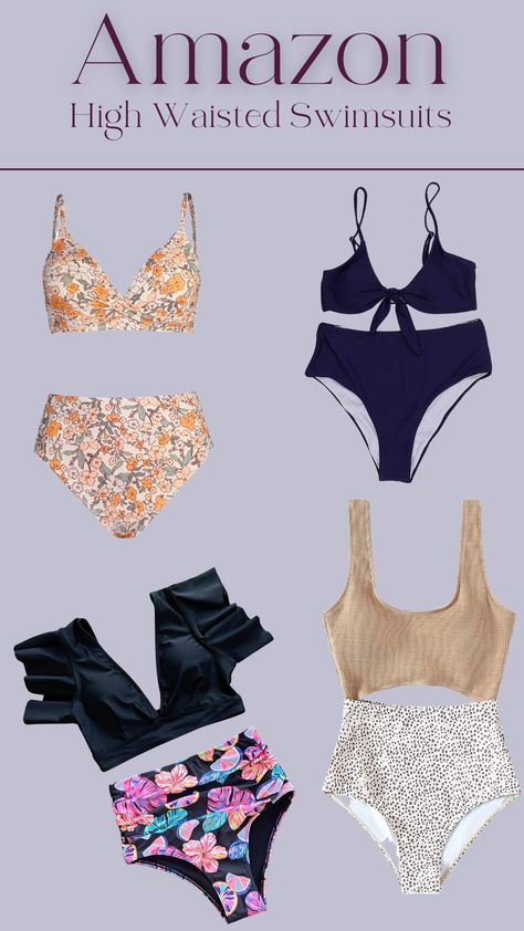 #ad high waisted swim suits for great tummy control, flattering swimsuits, swim suits for long torso, amazon vacation outfits, amazon finds, amazon swimsuits, amazon spring break essentials. #amazonfinds #amazonswimwear #highwaistedbikini Amazon Vacation Outfits, Spring Break Essentials, Outfits Amazon, Casual Date Night Outfit, Random Outfits, Swim Style, Summer Bathing Suits, Summer Things, Hawaii Trip