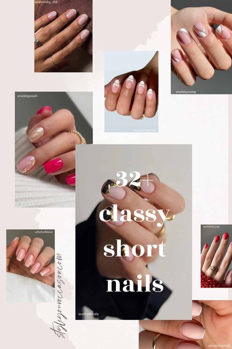 Are you looking for inspiration for short nails or very short nails? You’ll love this list of nail design ideas from simple and minimal to fun and trendy nails with art and bold colors. There’s short nail ideas for spring, summer, fall, and winter 2023 including acrylic square, round, and almond, or natural nails with white, blue, green, black, or red polish. Whether you want short nails for work or for going out, you’ll love this list! Short Work Nails Professional, Trendy Nails Ideas 2024 Short, March Short Nails Ideas, Short Nails Inspiration 2024, Simple Spring Nail Ideas Short, Simple Natural Nail Designs Short, Classy Short Nails For Work, 2024 Short Nail Designs, Short Nails Inspiration Spring