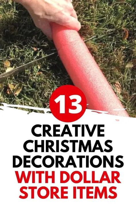 Dollar Tree Outdoor Christmas Decor, Dollar Tree Christmas Decor Ideas, Easy Outdoor Christmas Decorations, How To Decorate For Christmas, Easy Holiday Decorations, Outdoor Christmas Decorations Yard, Christmas Chandelier, Dollar Store Christmas Decor, Outdoor Christmas Diy