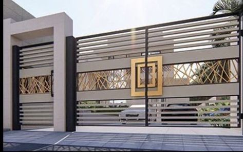 Modern Front Gate Design, Latest Gate Design, Iron Main Gate Design, Gate Design Ideas, Modern Main Gate Designs, درج السلم, Home Gate Design, Gate Wall Design, Gate Designs Modern