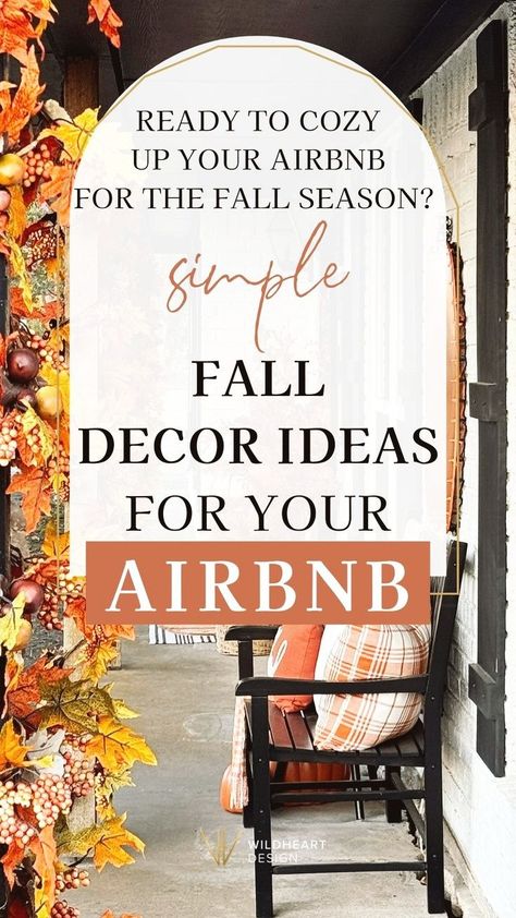 Give your Airbnb a warm and inviting touch with simple fall decor ideas that are perfect for vacation rentals. Whether you prefer modern fall decor or want to go all-in on Halloween decor, this guide will help you create cozy autumn vibes with touches like soft blankets, fall coffee table decor, and charming pumpkins. Whether you're an Airbnb host or just love to decorate your space, these easy-to-do ideas will make your rental stand out this fall. Cabin Fall Decor, Decorate Airbnb, Vacation Rentals Decor, Fall Coffee Table Decor, Unique Airbnb, Simple Fall Decor, Maine In The Fall, Rental Decorating Tips, Unique Vacation Rentals