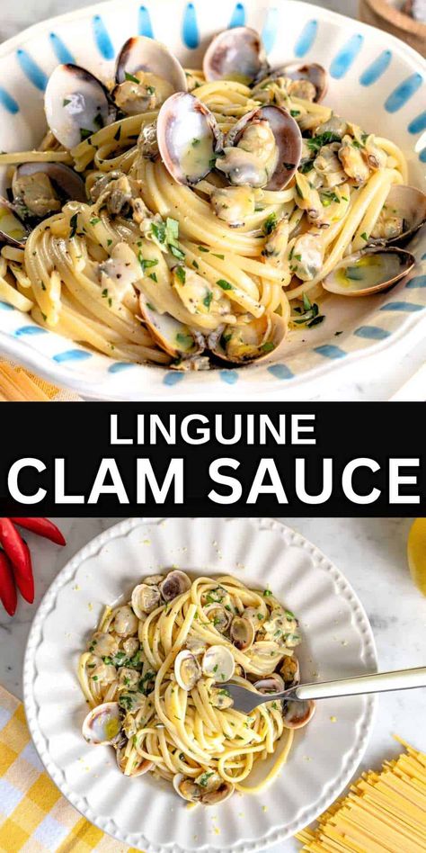 Linguine with Clam Sauce Linguine With White Clam Sauce Fresh Clams, Clam Linguini White Sauce, Clam And Linguine Recipes, Pasta With Clams Linguine, Spaghetti And Clams, Clam Recipes Steamed, White Clam Sauce Recipe Linguine, Clams And Linguine, Clam Linguine Recipe