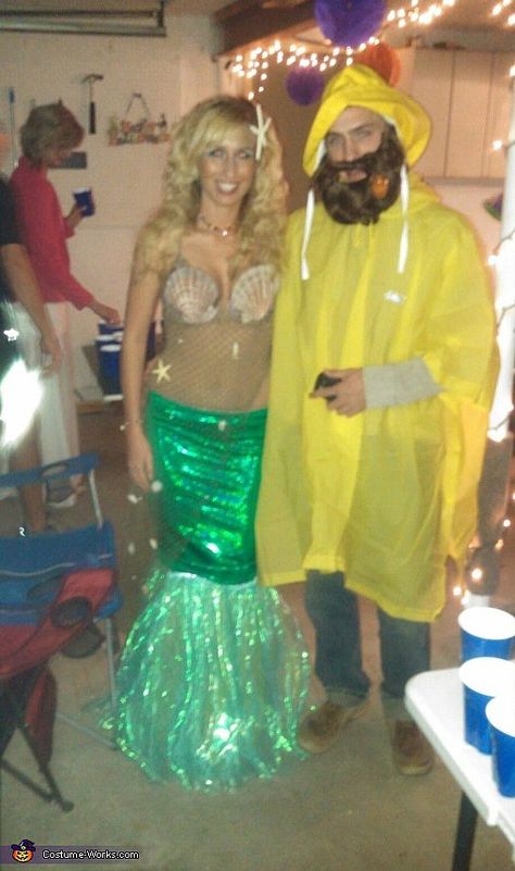 Mermaid and Fisherman Mermaid And Fisherman, Halloween Couples Costume Ideas, Fisherman Costume, Couples Costume Ideas, Halloween Couples Costume, Couples Costumes Creative, Halloween Parejas, Halloween Couples, Couples Costume