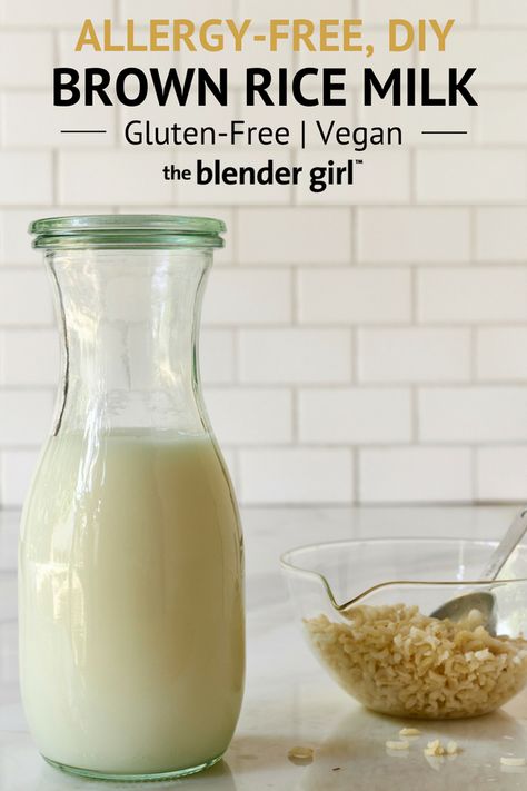 Homemade Milk, Ideas For Breakfast, Breakfast Recipes Sweet, Smoothies For Kids, Healthy Vegan Snacks, Vegan Milk, Rice Milk, Dairy Free Milk, Breakfast On The Go