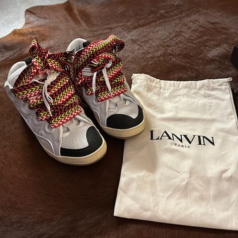 Shop hairislife_14's closet or find the perfect look from millions of stylists. Fast shipping and buyer protection. Brand New Lanvin men sneakers … The Lanvin Curb Sneaker is an unmissable and unforgettable design .. no box but Dust bag included Lavins Shoes Store, Lavin Shoes, Lanvin Sneakers Outfit, Lanvin Curb Sneaker, Curb Sneaker, Lanvin Curb Sneakers, Designer Shoes Sneakers, Lanvin Sneakers, Lanvin Men