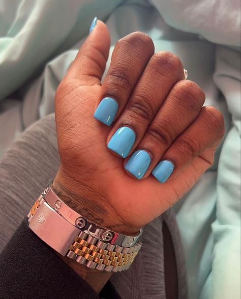 Blue Overlay Nails, Natural Nails Blue, Natural Nails Manicure, Overlay Nails, Girly Acrylic, Ombre Acrylic Nails, Girly Acrylic Nails, Acrylic Nails Designs, French Acrylic Nails