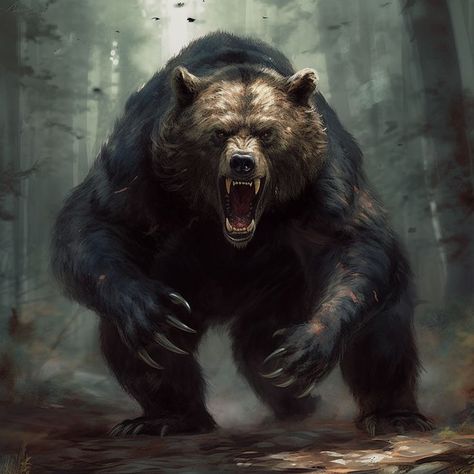 Beruang Grizzly, Lup Singuratic, Bear Artwork, Wild Animals Pictures, Creature Artwork, Bear Pictures, Mythical Creatures Art, Bear Art, Grizzly Bear