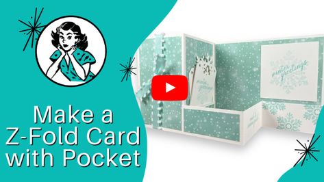 Z Fold Pocket Card | Christmas Card Idea - Simply Simple Stamping Fold Cards Templates, Z Fold Cards Templates, Z Fold Cards Ideas, Fold Cards Ideas, Z Fold Cards, Simply Simple Stamping, Christmas Card Ideas, Stamp Tutorial, One Sheet Wonder