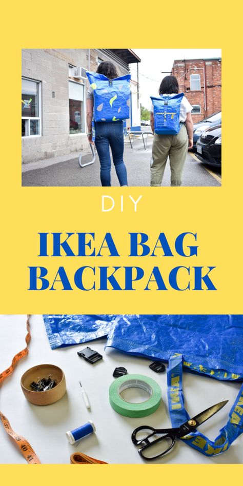 IKEA Fratka Backpack Tutorial | Fitzy Ikea Frakta, Ikea Bag, Advanced Sewing Techniques, Backpack Tutorial, Seam Rippers, Sewing Projects Clothes, Diy Backpack, Astuces Diy, Feed Bags