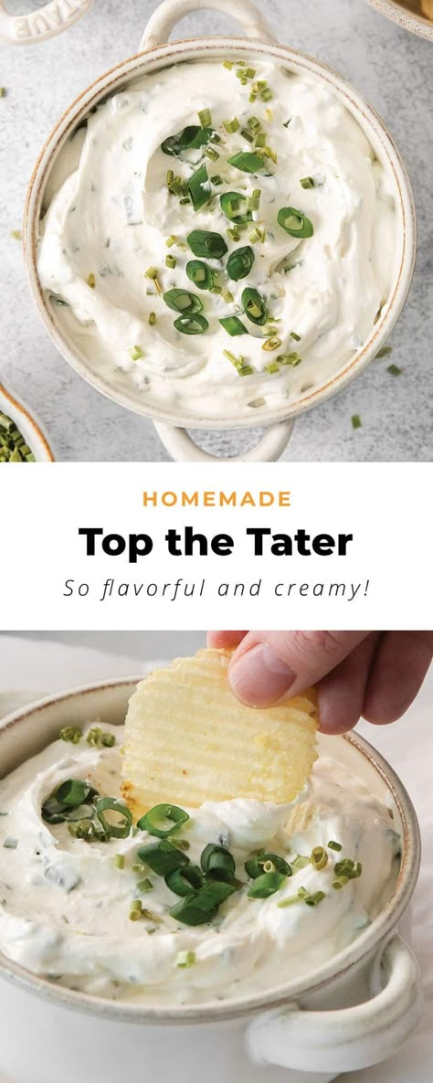 Homemade Top The Tator, Dips For Potatoe Chips, Top The Tator Chip Dip, Top The Tater Copycat, Easy Potato Chip Dip, Kettle Chip Dip, Potato Chip Dip Recipes Easy, Top The Tater Copycat Recipe, Top The Tater Recipe