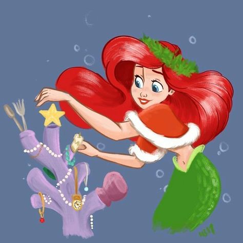 Anastasia Cartoon, Disney Merry Christmas, Disney Movies To Watch, Mermaid Christmas, Disney Princess Ariel, Disney Side, Princesa Disney, Disney Ariel, Disney Princess Art