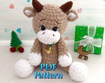 Highland Cow Crochet Pattern for Baby Gift Crochet Hyland Cow, Crocheted Highland Cow, Highland Cow Free Pattern, Crochet Highland Cow Free Pattern, Amigurumi Cow Free Pattern, Highland Cow Crochet Pattern, Crochet Highland Cow, Highland Cow Crochet, Cow Patterns