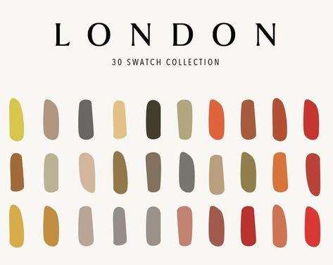 Brezdesignz on Etsy London Color Palette, Digital Color Palette, Summer Color Palettes, Affinity Photo, Brand Color Palette, Affinity Designer, Adobe Suite, Color Palette Design, Color Inspo