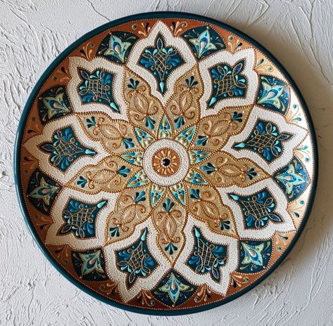 Pottery Painting Designs, Saint Petersburg Russia, Mandala Design Pattern, Mandala Art Lesson, Islamic Art Pattern, Art Painting Gallery, Mandala Wall Art, Persian Pattern, Dot Art Painting