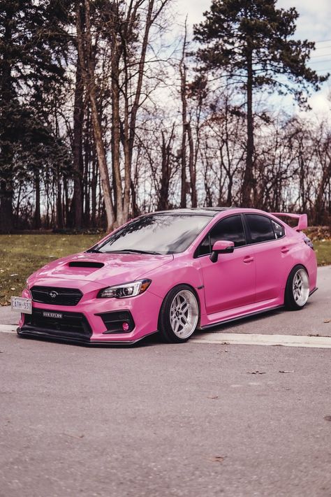 Pink Wrx Subaru, Subaru Race Car, Supped Up Cars, Cute Subaru, Wrx Wallpaper, Pink Subaru, Subaru Impreza Hatch, Wrx Mods, Wrx Subaru