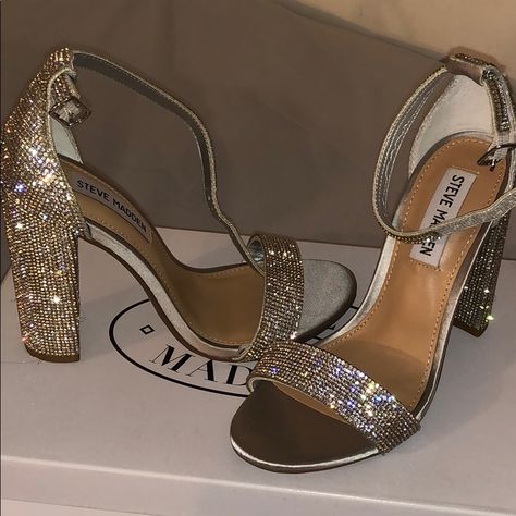 Steve Madden Glitter Heels, Steve Madden Heels Sparkle, Prom Heels Silver Sparkle, Silver Glitter Heels Prom, Heels Glitter, Prom Heels Sparkly, Quince Shoes, Prom Shoes Sparkly, Silver Heels Prom