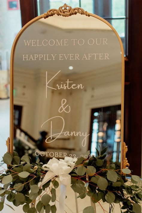 Welcome To Wedding Sign Mirror, Wedding Mirror Signs For Reception, Wedding Mirrors Signs, Good Mirror Wedding Sign, Mirror At Wedding, Welcome Mirror Wedding, Wedding Mirror Signs, Wedding Mirror Sign Quotes, Mirror Words Wedding