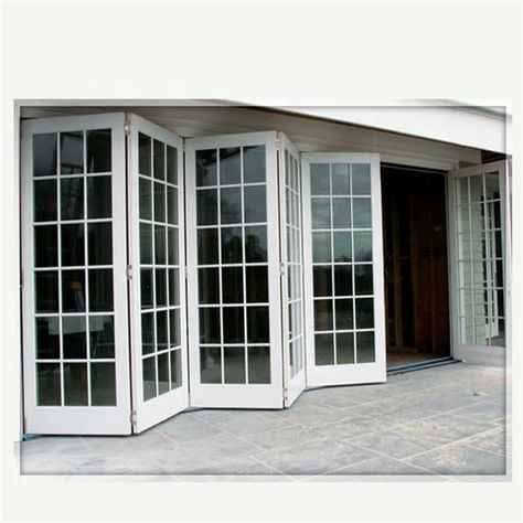 Folding Glass Patio Doors, Bifold French Doors, Accordion Door, Accordion Doors, Glass Doors Patio, Sliding Folding Doors, Luxury Exterior, Folding Door, Glass French Doors