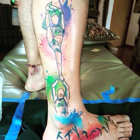 Cheerleading tattoo Cheerleader Tattoo Ideas, Cheerleading Tattoos Ideas, Cheer Tattoos, Cheerleading Tattoos, Cheerleader Tattoo, Hair Glitter Gel, Cheerleading Workouts, Tattoos Cute, But Im A Cheerleader