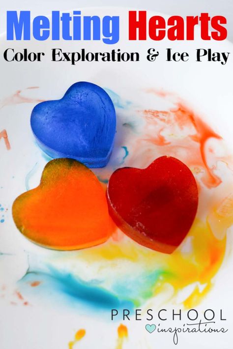 Homegrown Preschooler, Sensory Preschool, Paint Activities, February Lesson Plan, Esl Preschool, Preschool Valentines Activities, Color Exploration, February Lessons, Steam Kids