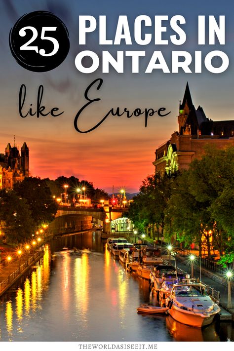 Where to Find Europe in Ontario - Discover all the Europe-like places in Ontario with this handy guide. Find places that are just like Iceland - but right here in Ontario Canada, and so many more popular European destinations. I Ontario travel I Ontario Europe-like places I European small towns in Ontario I where to go in Ontario I what to see in Ontario I places to go in Ontario I things to do in Ontario I places to see in Ontario I travel in Ontario I local travel I #Ontario #Canada Collingwood Ontario Summer, Things To Do In Ontario Canada, North Bay Ontario, Paris Ontario, Canada Honeymoon, Ontario Canada Travel, Summer Canada, Ontario Road Trip, Ontario Place