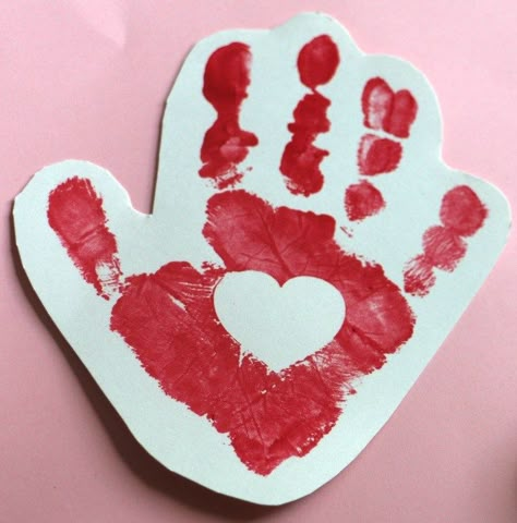 Valentine Handprint, Craft Activities For Toddlers, Toddler Valentine Crafts, Easy Valentine Crafts, February Crafts, Valentine's Day Crafts For Kids, Preschool Valentines, Valentine Activities, Valentine Crafts For Kids