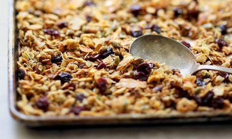 Eleven Madison Park Granola Recipe - NYT Cooking Eleven Madison Park Granola, Eleven Madison Park, Easy Granola, Coconut Chips, Nyt Cooking, Granola Recipes, Homemade Granola, Madison Park, Food Gifts